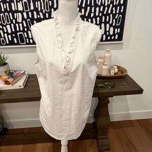 EUC Preston & York Women’s Sleeveless Ruffled Shell - 16 - White